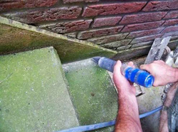 Abnadeln der Betonstufen, Abichtung, Stufenabdichtung Kellertreppe trocken legen